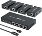 HDMI Extender Splitter 1x4 HD 4K @60Hz Over CAT5/CAT6/CAT7 Ethernet Cable–Up to by PWAYTEK