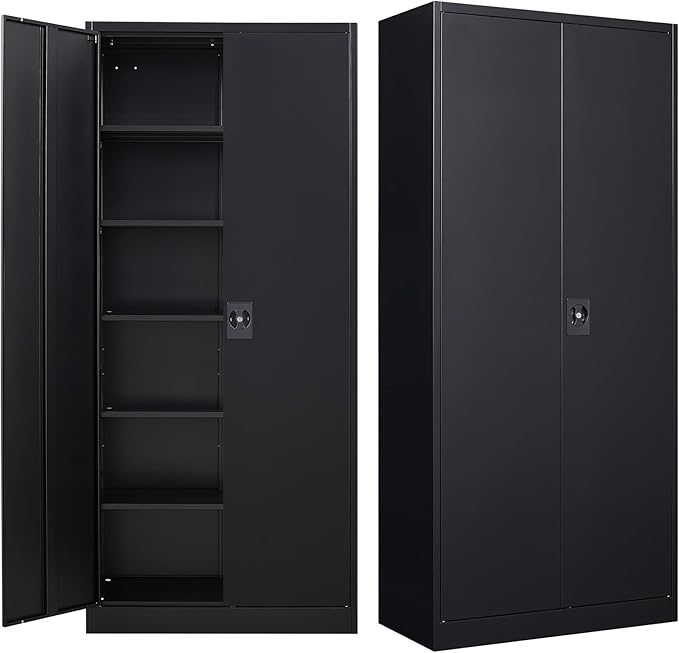 MIIIKO Metal Cabinet for Storage, Locking Door Tall Steel Storage Cabinet by MIIIKOOfficeFurniture