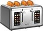 Mecity 4 Slice Toaster with Touch Screen Control, 4 Wide Slots, Stainless Steel by Mecity