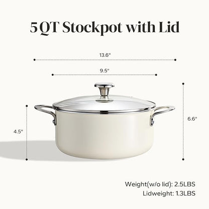 Redchef Ceramic Stock Pot with Lid, Soup Pot - Image 6