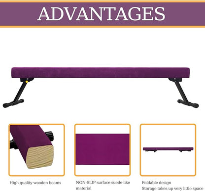 Adjustable&Foldable Gymnastics Balance Beam, 6FT/8ft High-Low Level Floor - Image 2