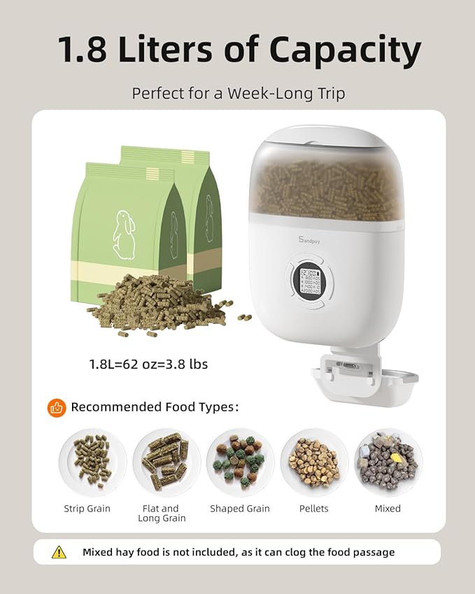 Hanging Rabbit Feeder, Programmable Automatic Pet Feeder - Image 3
