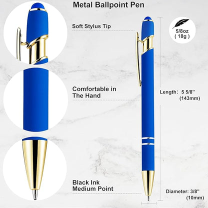 LINFANC 12 Pack Blue Gold Ballpoint Pen - Image 4