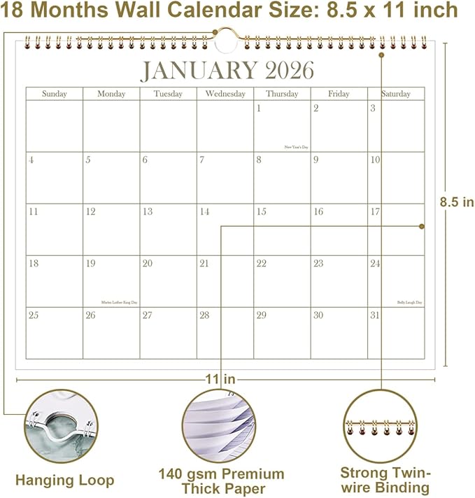 2026 Calendar - 2026-2027 Wall Calendar from January 2026 - June 2027, 18 - Image 3