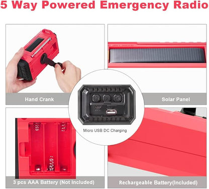 Weather Radio NOAA Alert with Battery Backup 18500mWh, Portable AM FM Shortwave - Image 2