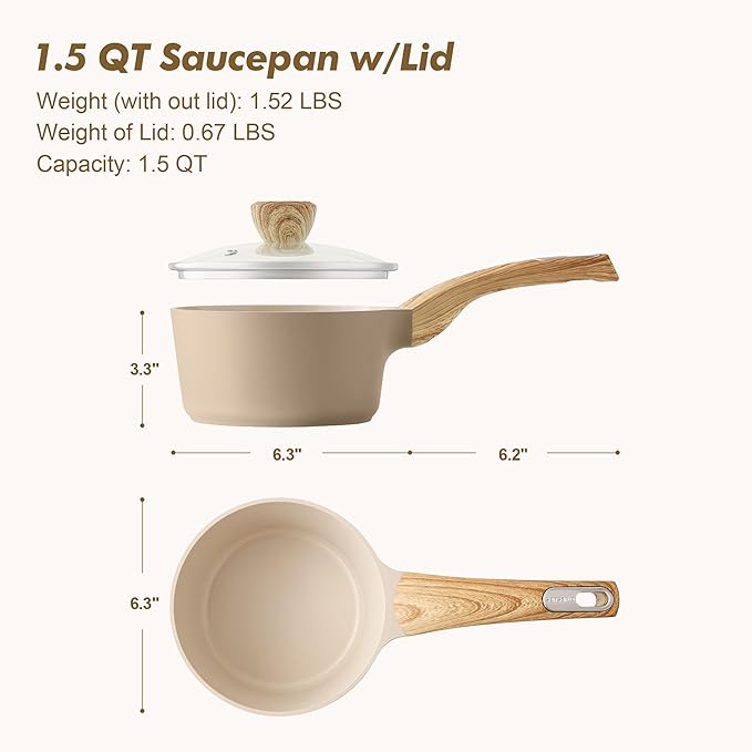 SENSARTE Ceramic Nonstick Sauce Pan - Image 6