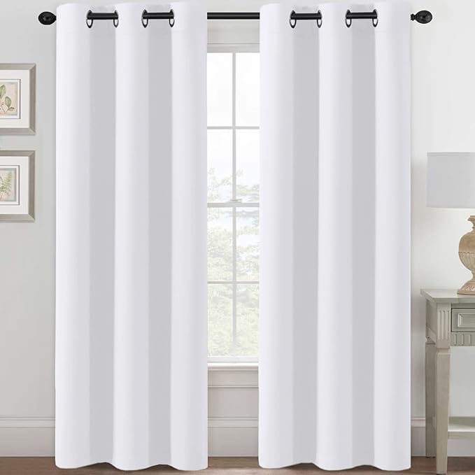 H.VERSAILTEX White Curtains for Bedroom Thermal Insulated Room Darkening Living by HVERSAILTEX