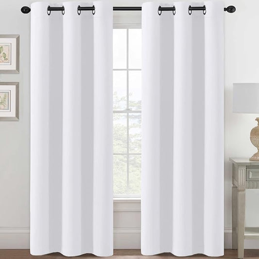 H.VERSAILTEX White Curtains for Bedroom Thermal Insulated Room Darkening Living by HVERSAILTEX