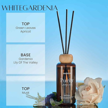 M&SENSE White Gardenia Reed Diffuser: 6.3 fl oz Lemon & Linen Scented Aroma Set - Image 2