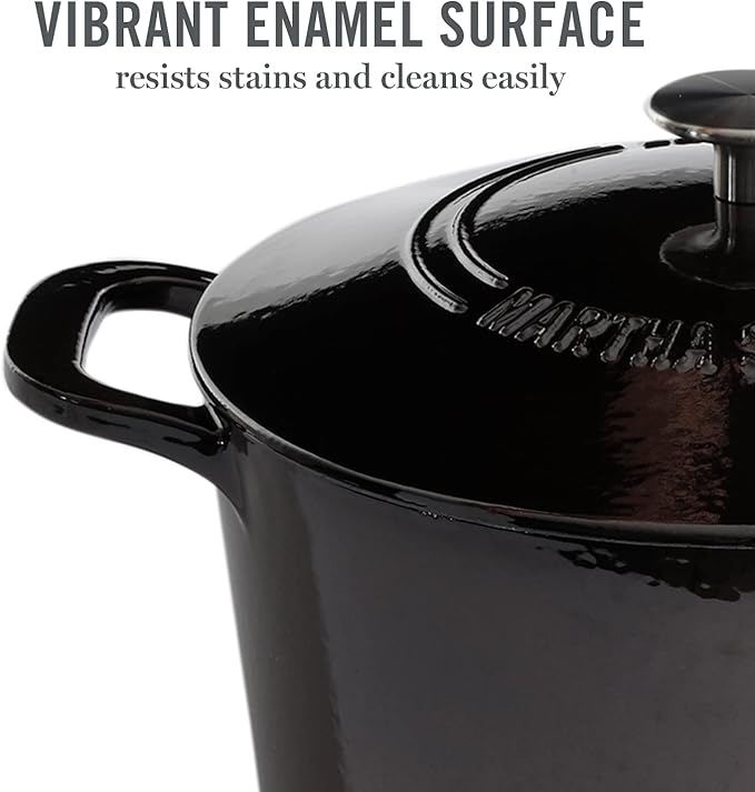MARTHA STEWART Gatwick 7-Quart Enamel Cast Iron Dutch Oven Pot - Image 3