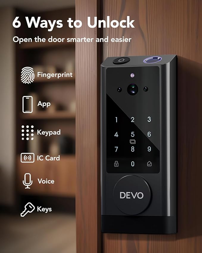 Devo G1 Video Smart Lock with Camera&Doorbell, 6-in-1 Keyless Entry Door Lock - Image 4