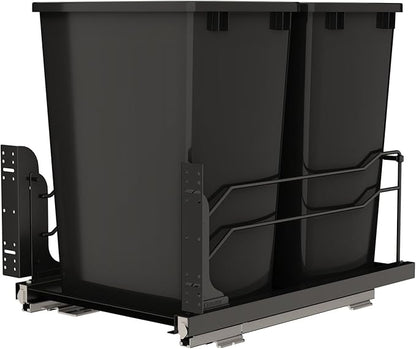 Rev-A-Shelf 35 Qt Double Pullout Under Cabinet Kitchen Trash Cans w/Soft-Close by Rev-A-Shelf