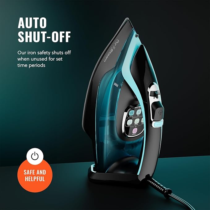 PurSteam SteamTech Elite 1750W Steam Iron, Digital Temp Control & LED Display - Image 8