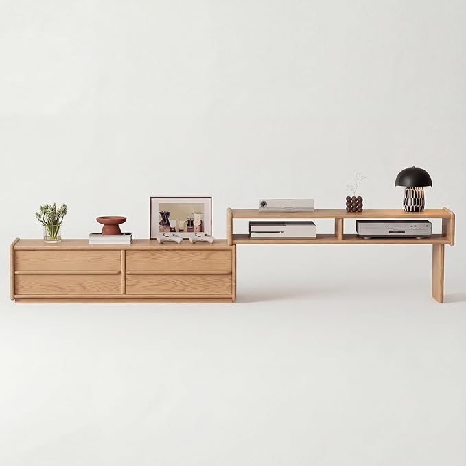 YQJJGL Solid Wood TV Stand for TVs up to 65 Inch， Walnut TV Stand - Image 9