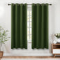KOUFALL 52x63 Inch Length Olive Green Blackout Curtains by KOUFALL