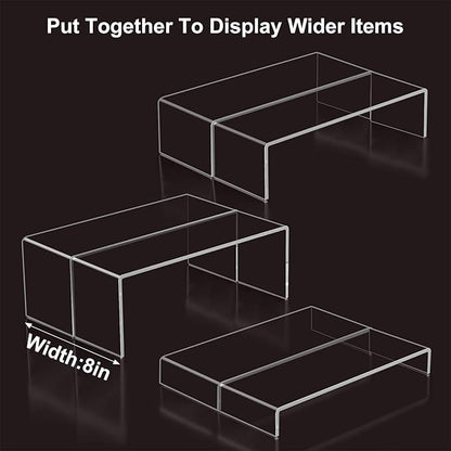 Blaithom Acrylic Display Riser Stand, Thickened to 0.2'' Acrylic Shelf Risers - Image 4