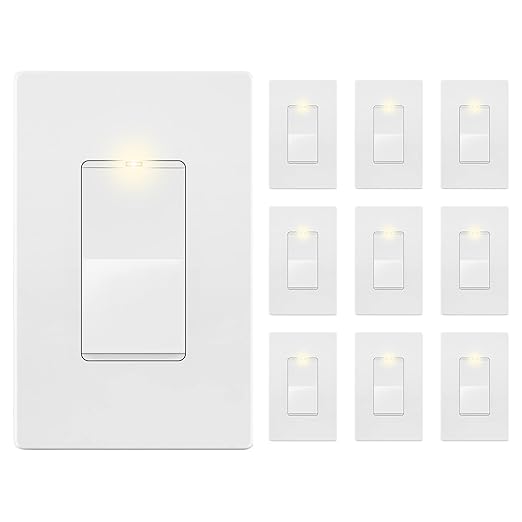LIDER Minimalist Design Matte Finish Lighted Decorator Switch by LIDER