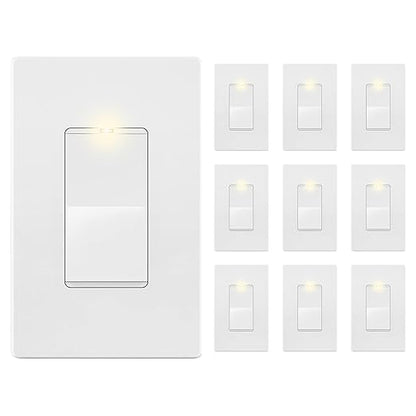 LIDER Minimalist Design Matte Finish Lighted Decorator Switch by LIDER