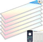 AIKVSXER 6 Pack 1x4 FT LED Flat Panel Light Surface Mount, by AIKVSXER