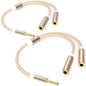 3.5mm TRRS Splitter for 2 Headphones 1FT 2-Pack, Audio & Mic, 3.5 mm Aux Jack by IIISOGNO
