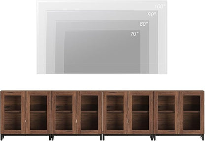 WAMPAT Modern TV Stand with Glass Doors - Image 4