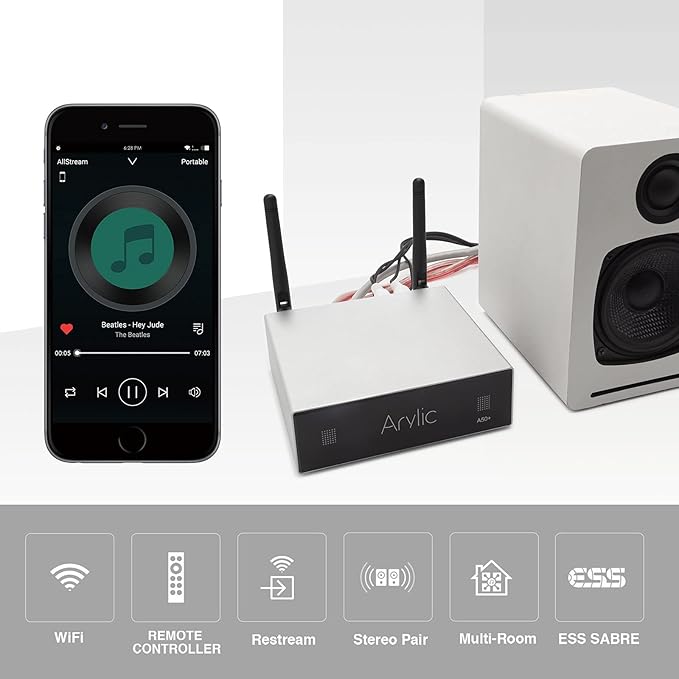 Arylic Up2stream A50+ WiFi &Bluetooth Amplifier - Image 4