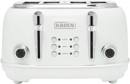 HADEN Heritage Toaster with Extra Wide Slots, Ivory & Chrome by HADEN