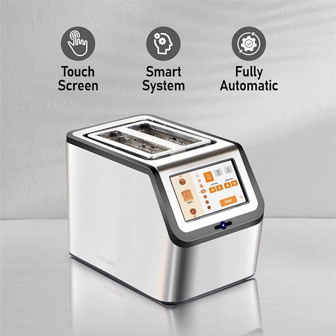 Smart Toaster, KETIAN Touch Screen 2 Slice, High-speed Automatic Settings - Image 2