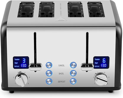 CUSIMAX 4 Slice Toaster with Smart LED Display, Stainless Steel Toaster with - Image 8