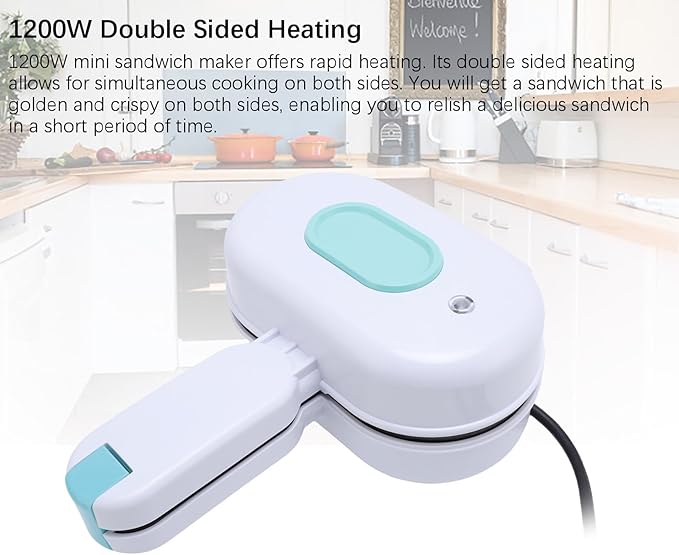 Mini Sandwich Maker, Portable Nonstick Electric Hot Sandwich Maker, 1200W - Image 8