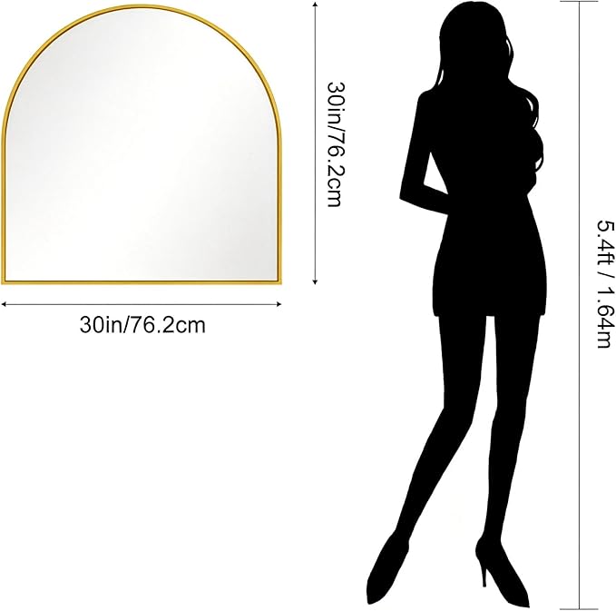 CIRCUMI Arched Wall Mirror, Metal Frame, Large Size - Image 7