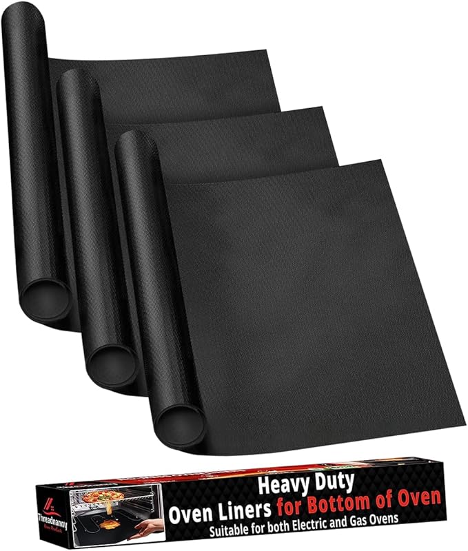 Heavy Duty Oven Liners for Bottom of Oven, Non Stick Teflon Liners for Electric by ThreadNanny