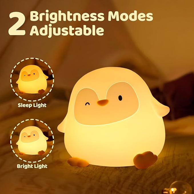 Rytinazzz Penguin Night Light, 50-Hour Battery & Pat Control, Squishy Silicone - Image 3