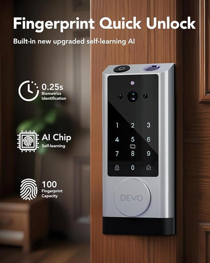 Devo G1 Video Smart Lock with Camera&Doorbell, 6-in-1 Keyless Entry Door Lock - Image 3