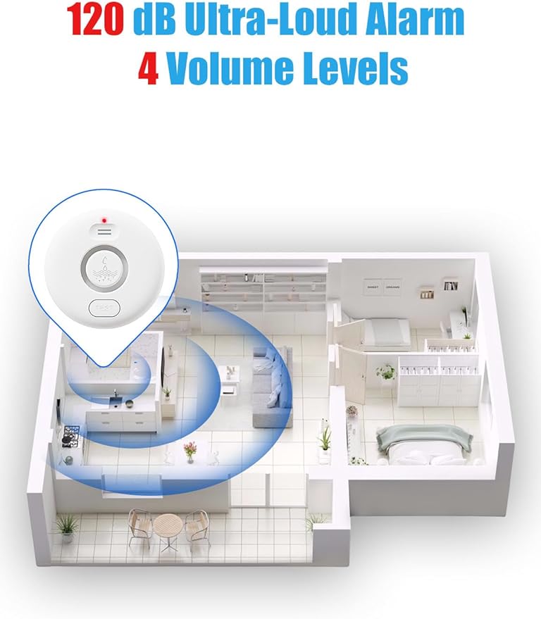 WD71 Water Leak Detector for WiFi Gateway/Hub, 120dB Adjustable Wireless Water - Image 4