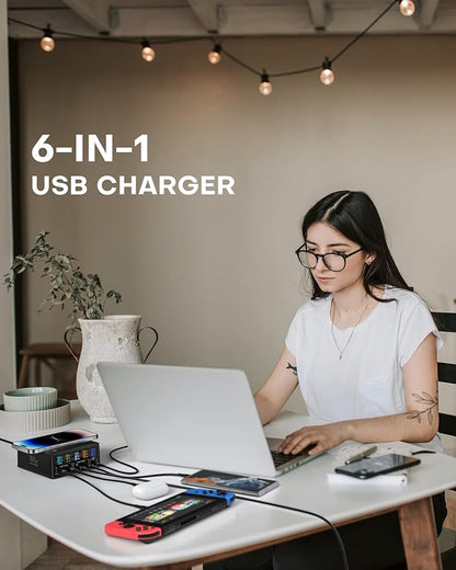 ASOMETECH Charging Station, 160W 5-Port USB C - Image 7