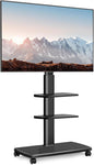 FITUEYES Swivel Rolling TV Stand, Height Adjustable Mobile TV Cart by FITUEYES