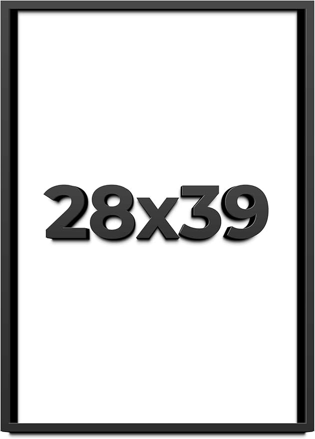 28x39 Shadow Box Frame Black | 1 Inch Deep Solid Wood Shadowbox Display Frame | by CustomPictureFrames