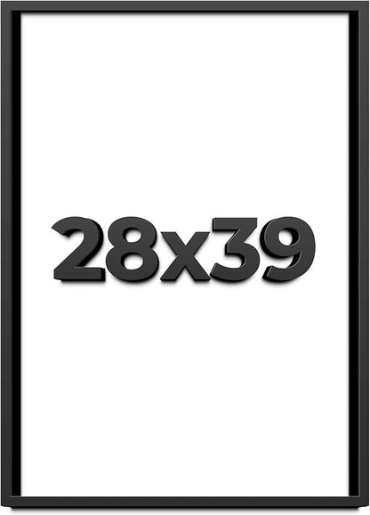 28x39 Shadow Box Frame Black | 1 Inch Deep Solid Wood Shadowbox Display Frame | by CustomPictureFrames