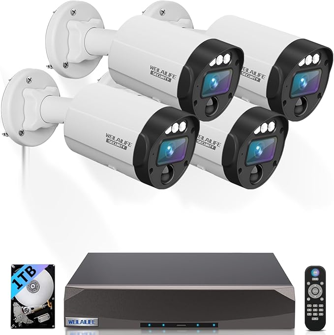 【2-Way Audio】 5MP Wired Security Camera System, Home Video Surveillance Systems by WEILAILIFE