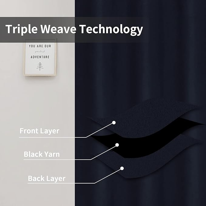 Easy-Going Blackout Curtains for Bedroom, Solid Thermal Insulated Grommet and - Image 3
