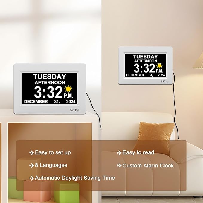 SSYA Digital Calendar Alarm Clock - Image 6