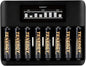 Tenergy 8 Count AA NiMH Premium Pro Rechargeable Batteries and TN480U 8-Bay LCD by Tenergy