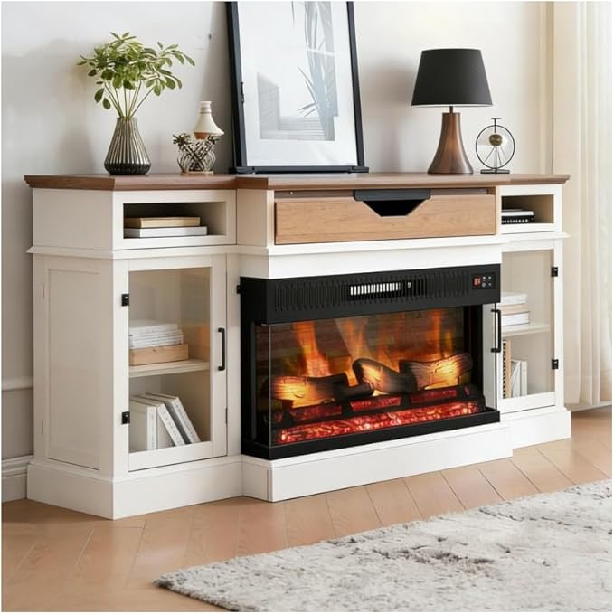 ROVSUN 1400W 3-Sided Glass Electric Fireplace Insert w/Remote Control, CSA by ROVSUN