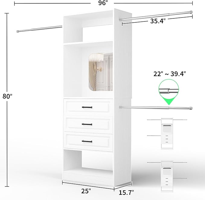 Unikito 48" W - 96” W Closet System - Image 7