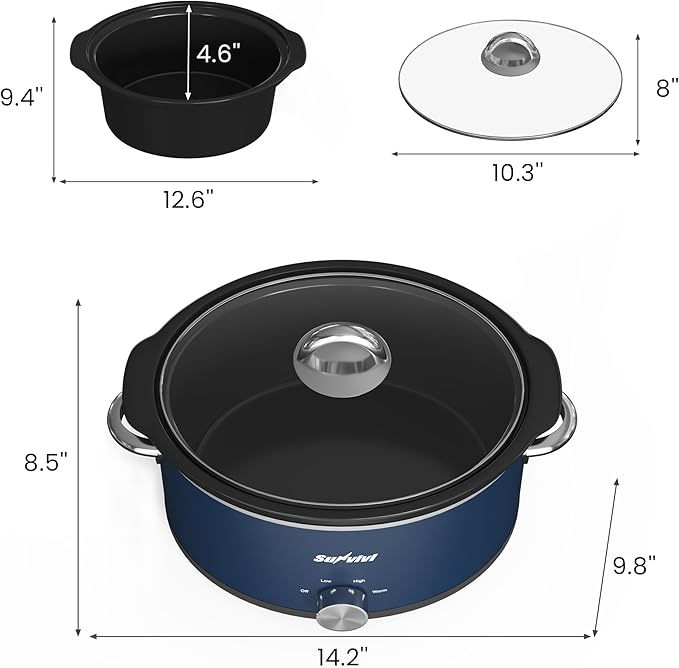 Sunvivi 3 Quart Slow Cooker & Mini Food Warmer - Image 9