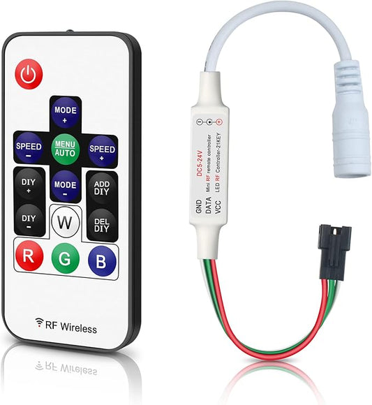 RGBZONE WS2812B RF LED Controller, 3-PIN Mini LED Strip Lights Controller by RGBZONE