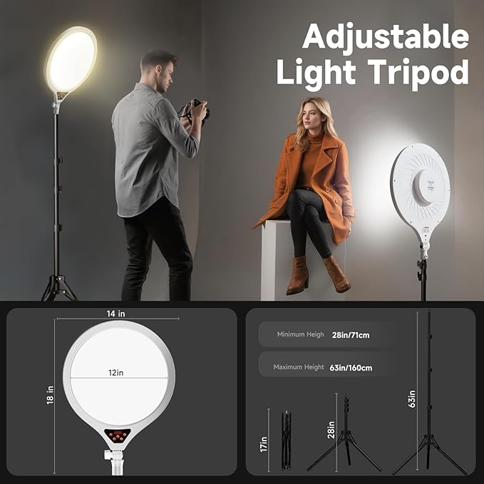 Ring Light Tripod for iPhone, Professional LED Ringlight for Video Recording - Image 4