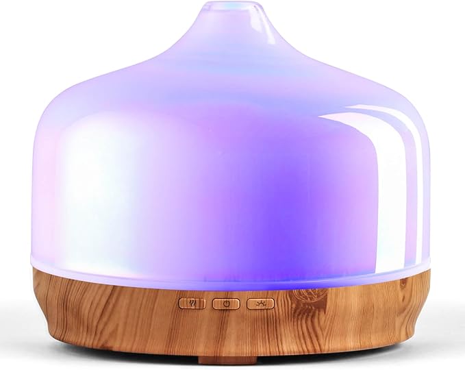 Porseme 500ml Glass Essential Oil Diffuser Aromatherapy Ultrasonic Cool Mist by Porseme