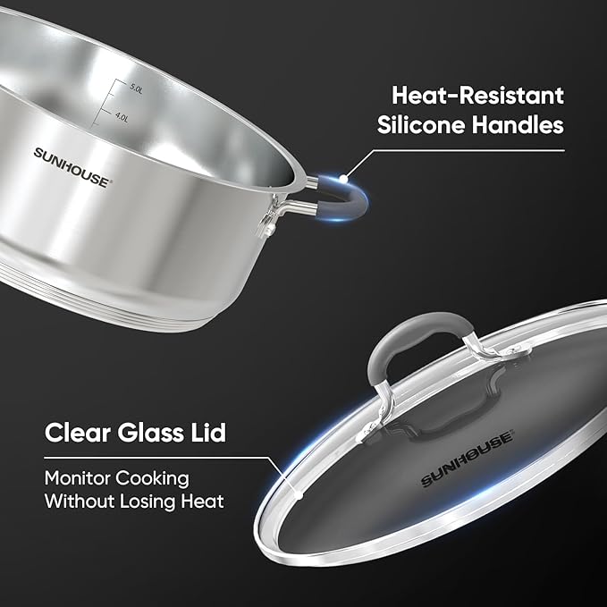 SUNHOUSE - 5.5 Quart Steamer Pots - Image 3